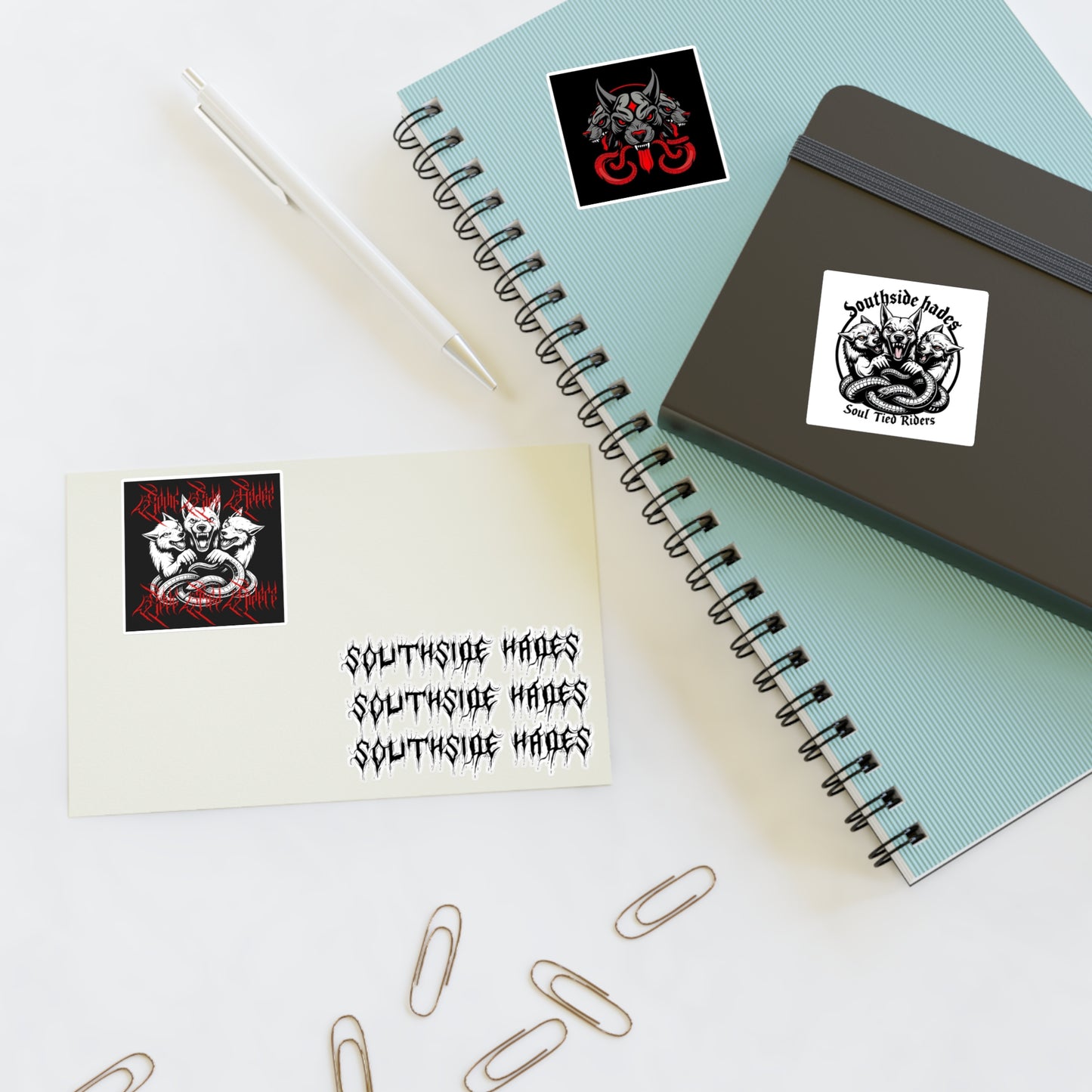 S.S.H. Sticker Sheets, Edgy Vinyl Decals for Bikers, Soul Tied Riders, Laptop & Phone Stickers