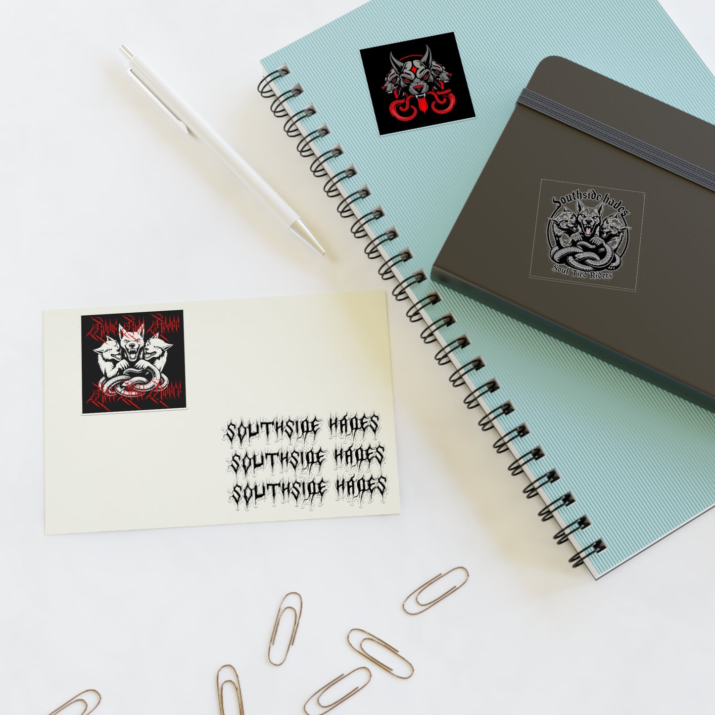 S.S.H. Sticker Sheets, Edgy Vinyl Decals for Bikers, Soul Tied Riders, Laptop & Phone Stickers